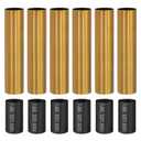 PATIKIL 4" Tall Candle Covers Sleeves, 6Pcs Metal E12 Chandelier Socket Sleeves with Insulation Heat Shrinkable Flame Retardant Tube Bulb Light Base Holder for Lamps, Gold Bronze