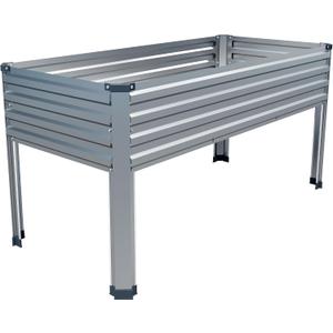DIIYIV Galvanized Raised Garden Bed with Legs,48×24×30in Elevated Planter Box for Backyard,Outdoor Garden, Patio, Balcony, 350lb Capacity,Silver