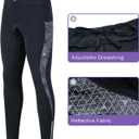 Women's Cycling Pants 3D Padded Compression Tight, Long Bike Bicycle Pants with Wide Waistband S