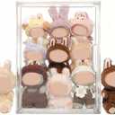 Display Case Compatible with Labubu POP MART, Acrylic Clear Display Box Shelf for POP MART Labubu Doll, 1 Pack