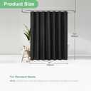 Dynamene Black Fabric Shower Curtain - Waffle Textured Heavy Duty Cloth Curtains for Bathroom, 256GSM Hotel Spa Luxury Weighted Polyester Bath Curtain Set with 12 Plastic Hooks(72Wx72H, Black)