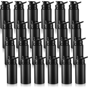 Domensi Aluminum Water Bottle Bulk, 25oz, Black 9, 24 Pack