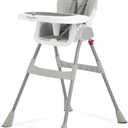 Dream On Me Portable 2-in-1 Tabletalk High Chair, Convertible Compact High Chair, Light Weight Portable Highchair, Grey