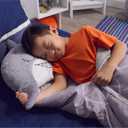 Happy Nappers: Pillow & Sleepy Sack Medium - Grey Shark - 54 x 20inches, 2-in-1:Plush Animal Opens Into Sleeping Bag, Soft Play & Nap Character, Kids 3 and up