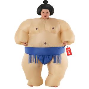 Morph Inflatable Sumo Wrestler Costume for Kids, Inflatable Sumo Wrestling Suits For Kids, Boys Halloween Costume (Blue)