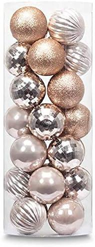 28ct Shatterproof Christmas Ball Ornaments in 4 Classic Finishes for Christmas Tree Decoration (Champagne, 2.36 Regular Size)