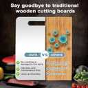 304 Stainless Steel Cutting Board, Non Toxic Cutting Boards for Kitchen, Dishwasher Safe and Hygienic Heavy Duty Chopping Board for Meat Vegetable Fruit(15"x 11",13"x 9",10"x 6")