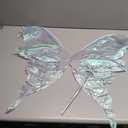Fairy Wings for Adults Women 31.5"x29.5" Fairy Costume Set Large Butterfly Wings for Halloween Party (Glacier Blue)