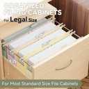 Extra Capacity Legal Size Plastic Hanging File Folders,Reinforced 2" Pastel Expanding Pocket,12 Pack Legal Hanging Folders for Filing Cabinet,Expandable Hang Folder with tabs,for Office School
