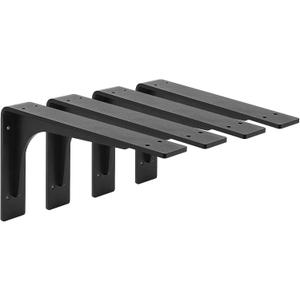 10"x 6"Shelf Bracket ,L Shelf Brackets,max Load 300lbs, Premium Alloy Metal Heavy Duty Shelf Bracket, high Strength Mounting Hardware Included, countertop Support,Corner Brace,Pack of 4.