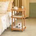 MaxSmeo End Table, Small Side Table for Small Spaces, Modern Oval Night Stand Accent Table for Living Room, Bedroom, Brown (11.8"D x 15.7"W x 22.4"H)