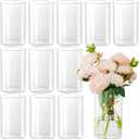 12pcs Glass Cylinder Vases for Centerpieces - 6 Inch Tall Flower Vase for Wedding Decorations, Clear Glass Flower Vases Floating Candle Holder for Table Centerpiece Wedding Home Decor