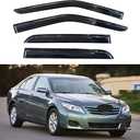 KPY Window Visor Compatible with Toyota Camry 2007-2011, Rain Guard Side Window Vent Deflectors Tape-On Style, 2007 2008 2009 2010 2011, Black