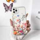 NITITOP Compatible with iPhone 11 Pro Max Case Clear Cute Lovely Vintage Floral Flowers Pattern for Girls Women Soft TPU Transparent Shockproof Protective Phone Cover - Plant2