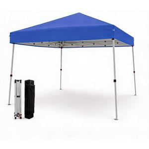 10x10ft Pop Up Canopy Tent with Slant Legs – Outdoor Instant Gazebo Shelter, UV-Resistant Waterproof Cover, Adjustable Height, Carrying Bag – 8x8ft Shade for Patio, Beach, Garden, Events