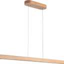 Wooden Linear Pendant Light 47" LED Pendant Light Dimmable Pool Table Island Lights Modern Linear Chandeliers for Dining Room Kitchen Ceiling Pendant Lamp for Dining Room Billiard Room Natural
