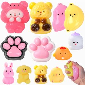 Taba Squishy Fidget Toys 12Pcs, Stress Relief Sensory Squeeze Toys for Kids 4-8 8-12, Kawaii Taba Squishies for Party Favors, Classroom, Birthday Gifts Goodie Bag Stocking Stuffers
