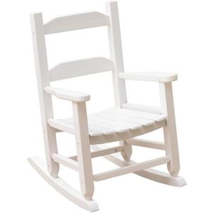 Toddler Rocking Chair Kids Child Wooden Small Baby Comfy Rocker Chairs Furniture for Nursery Bedroom Livingroom Outdoor Reading Room, Ages 3-6, White
