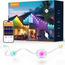 Permanent Outdoor Lights, 100FT 64 Bulbs RGB LED Outdoor String Lights, DIY Scene Mode, IP68 Waterproof Christmas Lights for Daily Decor, House Roof, Holiday Decorations, Outside