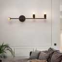 Bedroom Wall Sconces, 3 Lights Matte Black Vintage Lighting, Modern Wall Mounted Lights, Porch Hallway Wall Lamp for Living Room Bedroom Bathroom Mirror (E26 Base)