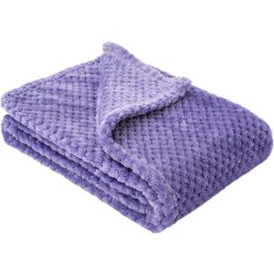 Fuzzy Blanket or Fluffy Blanket for Baby, Soft Warm Cozy Coral Fleece Toddler, Infant or Newborn Receiving Blanket for Crib, Stroller, Travel, Decorative (28Wx40L, XS-Iris)