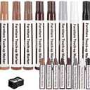 Furniture Markers,17PCS Wood Repair Markers Touch Up Filler Wax Sticks with Sharpener Kit for Floors, Tables, Door, Stairs, Wooden Furniture Stains Scratch Cover Crayon Color Restore Pen Set