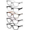5 Pack Oversized Blue Light Blocking Reading Glasses Men Large Square Wide Readers for Men Big Head/Large Face