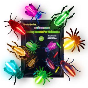 Glow Critters for Halloween Party Favor, Glow in The Dark Toys Set for Kids, School Classroom Game Rewards, Trick or Treating Goodie Supplies, Halloween Miniatures/Prizes, 20 Critters 40 Glow Sticks