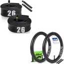 2 Pack 26"+ 2 Pack 12" x1.75/1.95/2.10/2.125 Bicycle Tube with 2 Tire Levers, Bicycle Tube with 32mm Schrader Valve, Butyl Rubber Inner Tube for Road/MTB/Kids Bike by Hydencamm(2 of One Size)