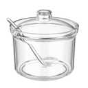 Quald Sugar Container with Lid and Spoon,Sugar Bowl Acrylic Jar for Coffee Bar Accessories Coffee Canister Kitchen Decor (Large)