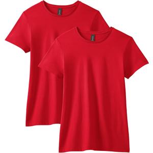 Gildan Women's Softstyle Cotton T-Shirt, Style G64000l, Multipack (Large, Red (2-pack))