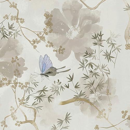 Safiyya Floral Peel and Stick Wallpaper Vintage Contact Paper Bathroom Wall Paper Self Adhesive Removable Wallpaper for Bedroom 78.7"x17.3" 2 Pack