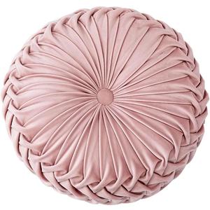 HLOVME Round Velvet Pillow for Couch Small Handmade Decorative Throw Pillow for Bed Bedroom 13.7 Pink