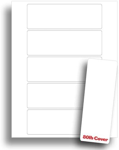White Printable Bookmarks - Blank Printing Paper for Inkjet & Laser Printers - Heavyweight 80lb Cover Cardstock - 2" x 6" Perforated 5 per page - 25 Sheets / 125 Blank
