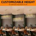 Modern Crystal Tree Branches Chandelier, 47.5in Gold 14 Lights Large Ceiling Hanging Light for Dining Room, Rectangle Raindrop Pendant Light Fixture