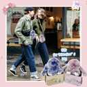 MINGRI Soft Bunny Keychain with Tin,Graduation Gifts for Her Pluch Keychain,Cute Bag Charm Key Chain (Beige) (Beige)