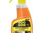 Goo Gone Spray Adhesive Remover Gel 12 Oz with Scraper, Removes Glue, Stickers, Tape Residue, Grease, Gum & Wax, Adhesive Spray with Citrus Cleaning Power for Hard Surfaces, Carpets & Fabrics