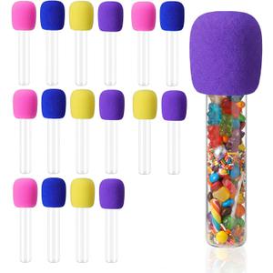 12pc Microphone Candy Tubes with Lids, Fake Microphone Party Favor Containers for Kids Karaoke Disco Birthday Party Candy Holders