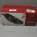 30" Christmas Centerpieces for Tables and Fireplaces with 3 Candle Trays, Artificial Christmas Table Decorations with Pine Needles, Cones, Strings of Red Cherry & Snowy Leaves