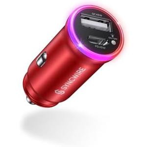 SYNCWIRE USB C Car Charger [PD 45W & QC 45W] for iPhone 15 Fast Charging Cigarette Lighter USB Charger Adapter [Safety Certified] Compatible with iPhone 15 Pro Max 14 13 12, Samsung, Pixel, iPad