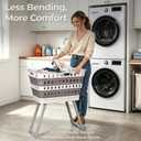 Collapsible Laundry Basket with Legs, Plastic Hamper with Stand, Gray, One Size