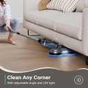 iDOO Cordless Electric Mop, Rechargeable Spin Mop with Water Spray & LED Headlight, Quiet Self Propelled Floor Cleaner, Washable Pads, Lightweight Floor Scrubber for All Floors