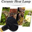 2 x OMAYKEY 100W 2 Pack Ceramic Heat Lamp Bulb Infrared Reptile Heat Emitter Heater Lamps Bulbs for Brooder Coop Chicken Lizard Bearded Dragon Turtle Snake Aquarium, No Light Emitted No Harm (ETL Listed)