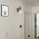 Wall Sconces Set of Two, Oil Rubbed Bronze Sconces Wall Lighting Fixtures with Clear Glass Indoor Farmhouse Bathroom Wall Sconce for Bathroom Hallway Stairwell