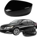 Left Driver Side Mirror Cover for Honda Accord 2008 2009 2010 2011 2012 2013, Direct Replacement, Black