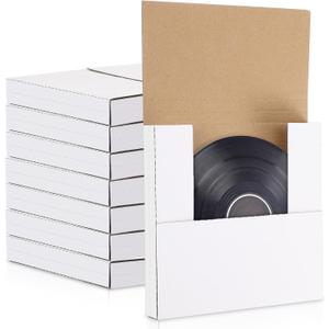 Fuutreo 100 Pack 7 Inch Vinyl Record Mailers Boxes 45 RPM Easy Fold LP Cardboard Mailing Shipping Boxes Multi Depth Album Mailers for Business Packaging Moving Storage
