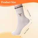 Tucnoeu 5 Pairs Womens Ruffle Socks, Embroidery Bow Casual Socks, Fashion Cotton Ruffle Ankle Socksm, Cute Knit Lettuce Trim Dress Socks