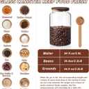 Large Glass Coffee Storage Jar with Lids Spoon Thicken Glass Coffee Canister Borosilicate Glass Food Containers for Ground Coffee Beans Nut Pasta Sugar Candy Spice Rice Loose Tea (2800ml/94oz)
