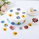 3 x 48 Pcs Edible Flowers Cupcake Toppers Small Pastel Flowers Cake Toppers Edible Wafer Pansies for Baby Shower Kids Birthday Party Wedding Food Decorations Mixed Color