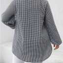 MakeMeChic Women's Plus Size Blouses Gingham Lantern Sleeve Button Down Plaid Shirt Peplum Tops 1950s Outfits (XL)